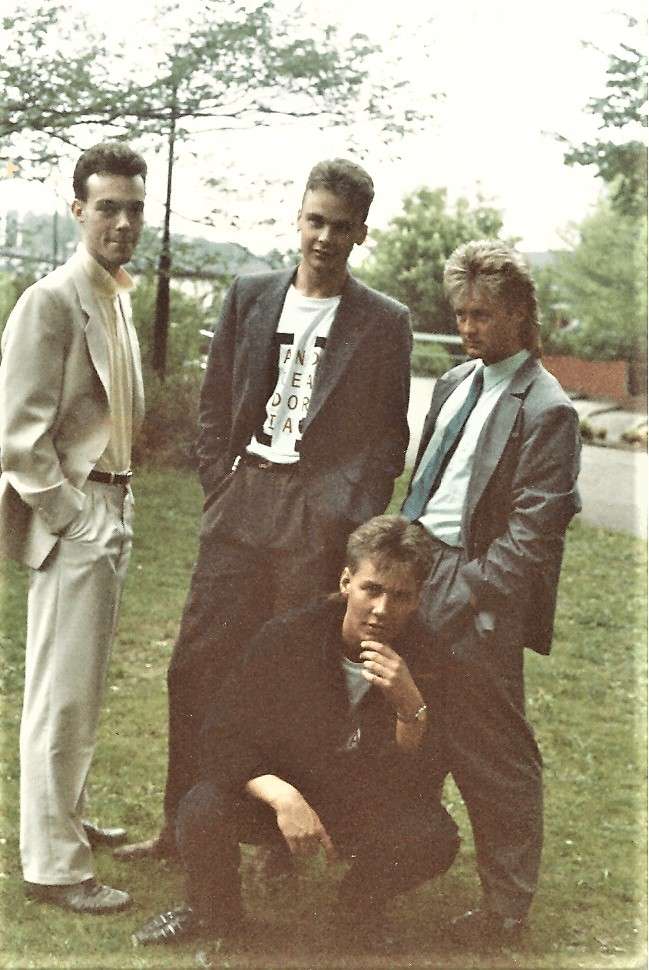 Örebrobandet Andrea Doria med bland annat Willard Ahdritz. Bilden togs juni 1986 i samband med att bandet spelade i hemstaden Örebro.
