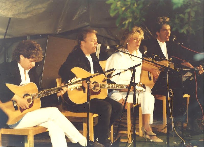 Marie Fredriksson, Per Gessle, Lasse Lindbom och Mats MP Person i Västervik på 1980-talet